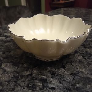 Beautiful Lenox Pedestal Bowl Silver Trim